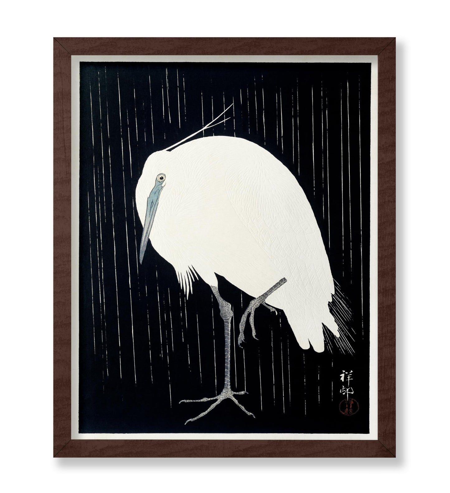 Ohara Koson - Egret in the Rain No2