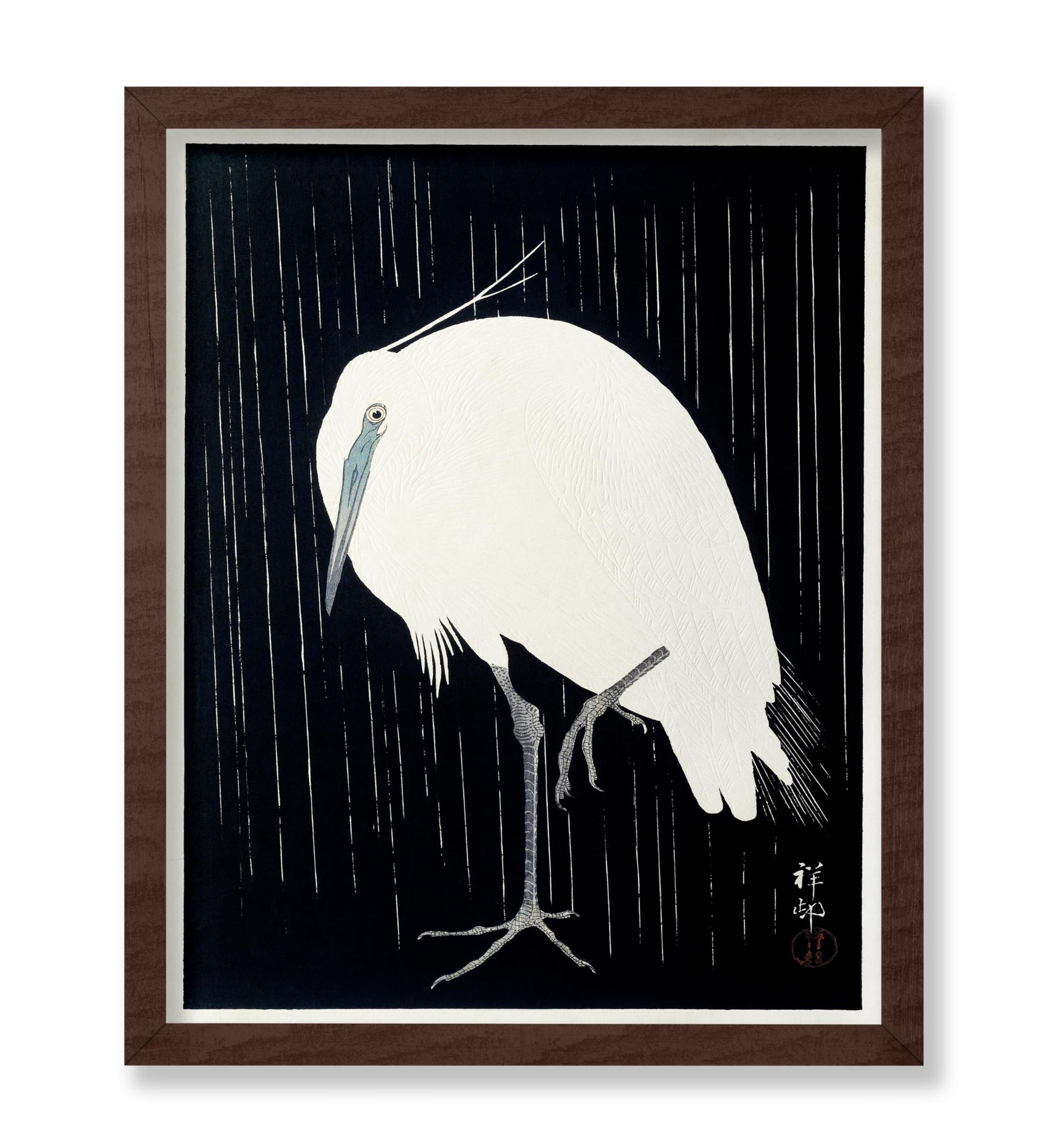 Ohara Koson - Egret in the Rain No2