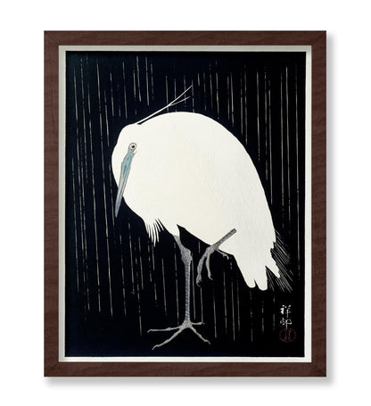 Ohara Koson - Egret in the Rain No2