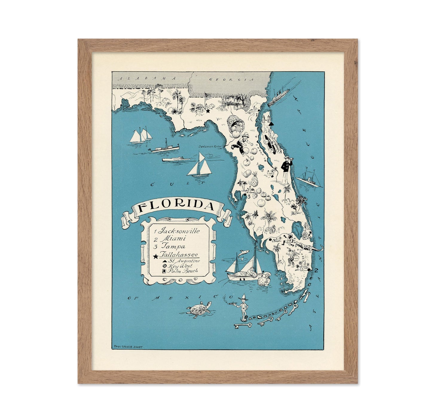Florida State Pictorial Map