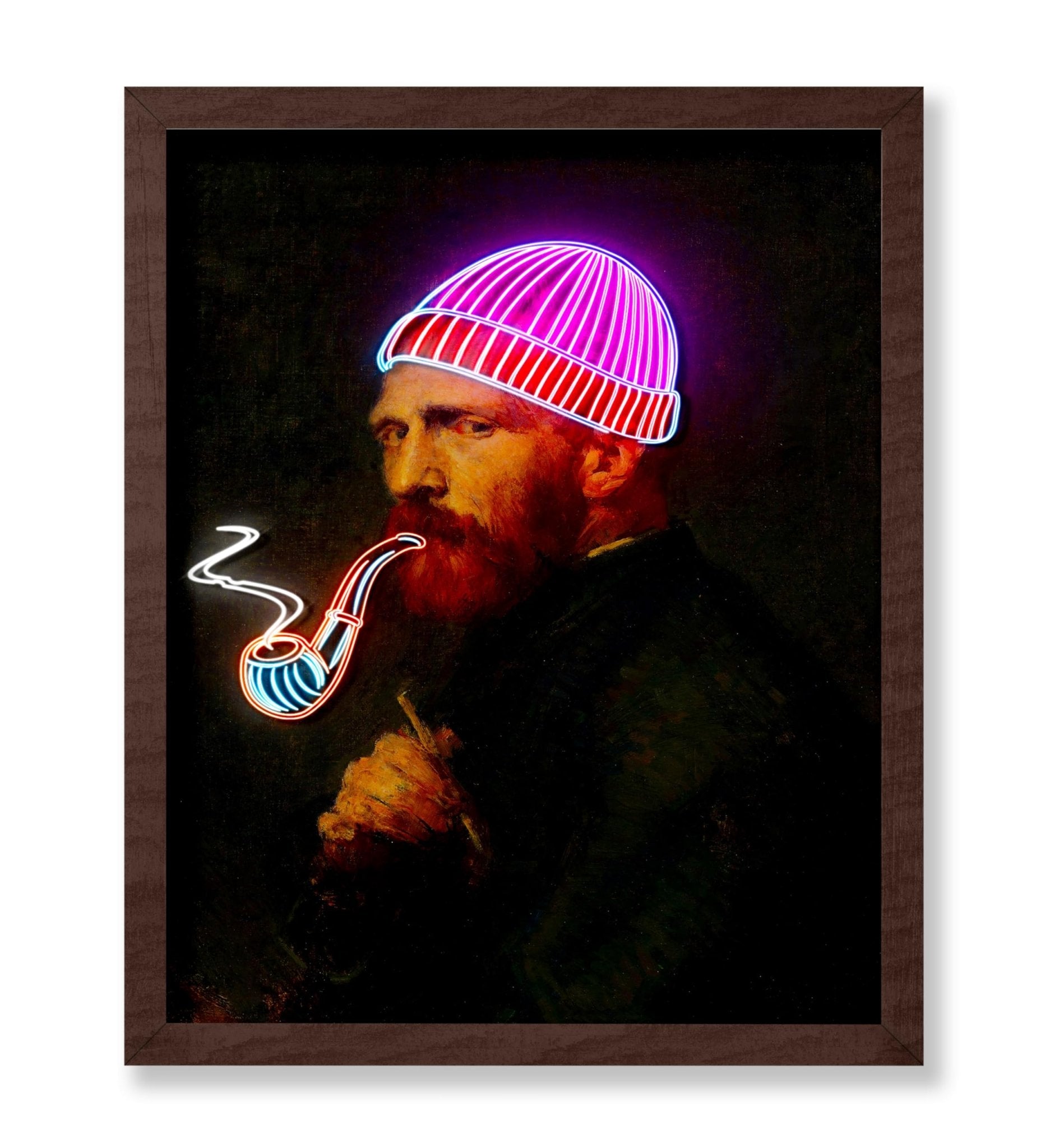 Van Gogh Neon Portrait