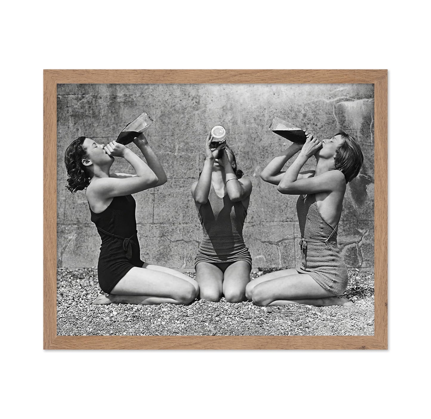 Women Drinking Wine From Bottle in Swimsuits