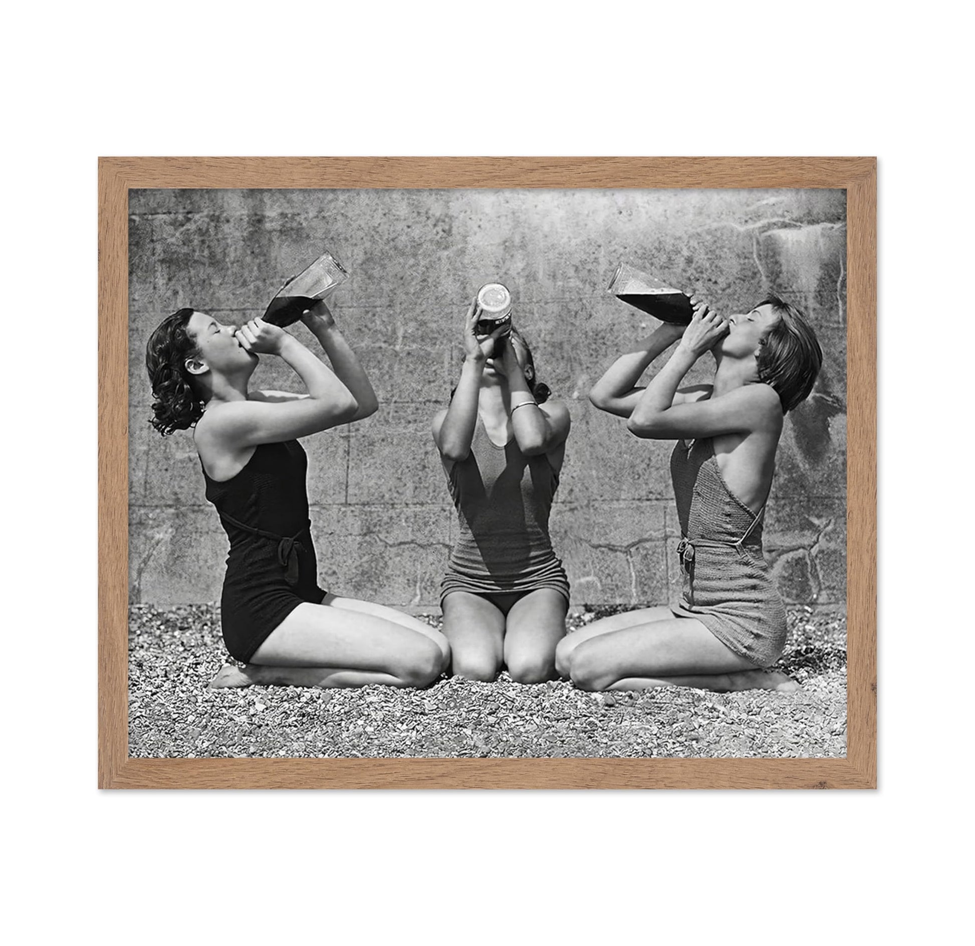 Women Drinking Wine From Bottle in Swimsuits