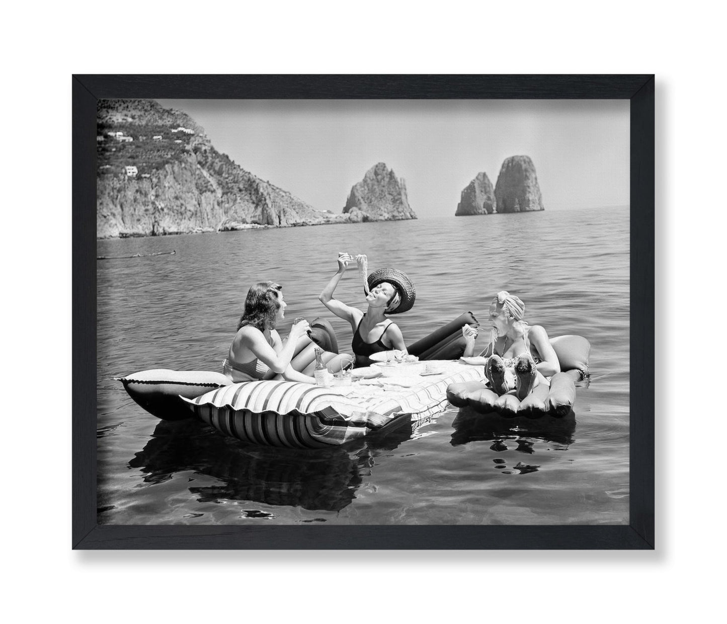 Women Eating Spaghetti on Lake