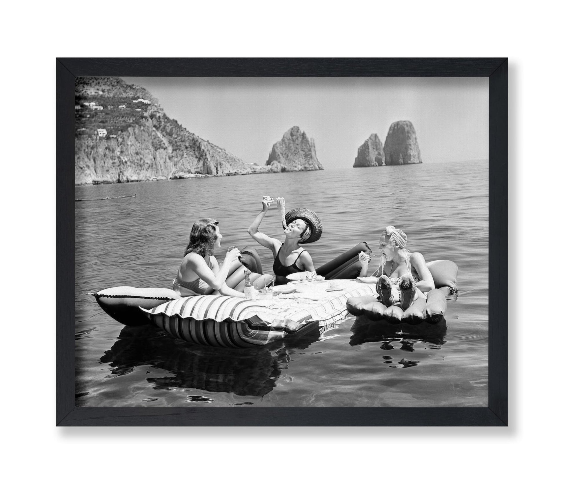 Women Eating Spaghetti on Lake
