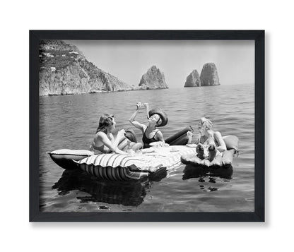 Women Eating Spaghetti on Lake