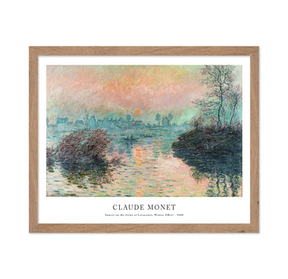 Claude Monet - Sun Setting on the Seine at Lavacourt France