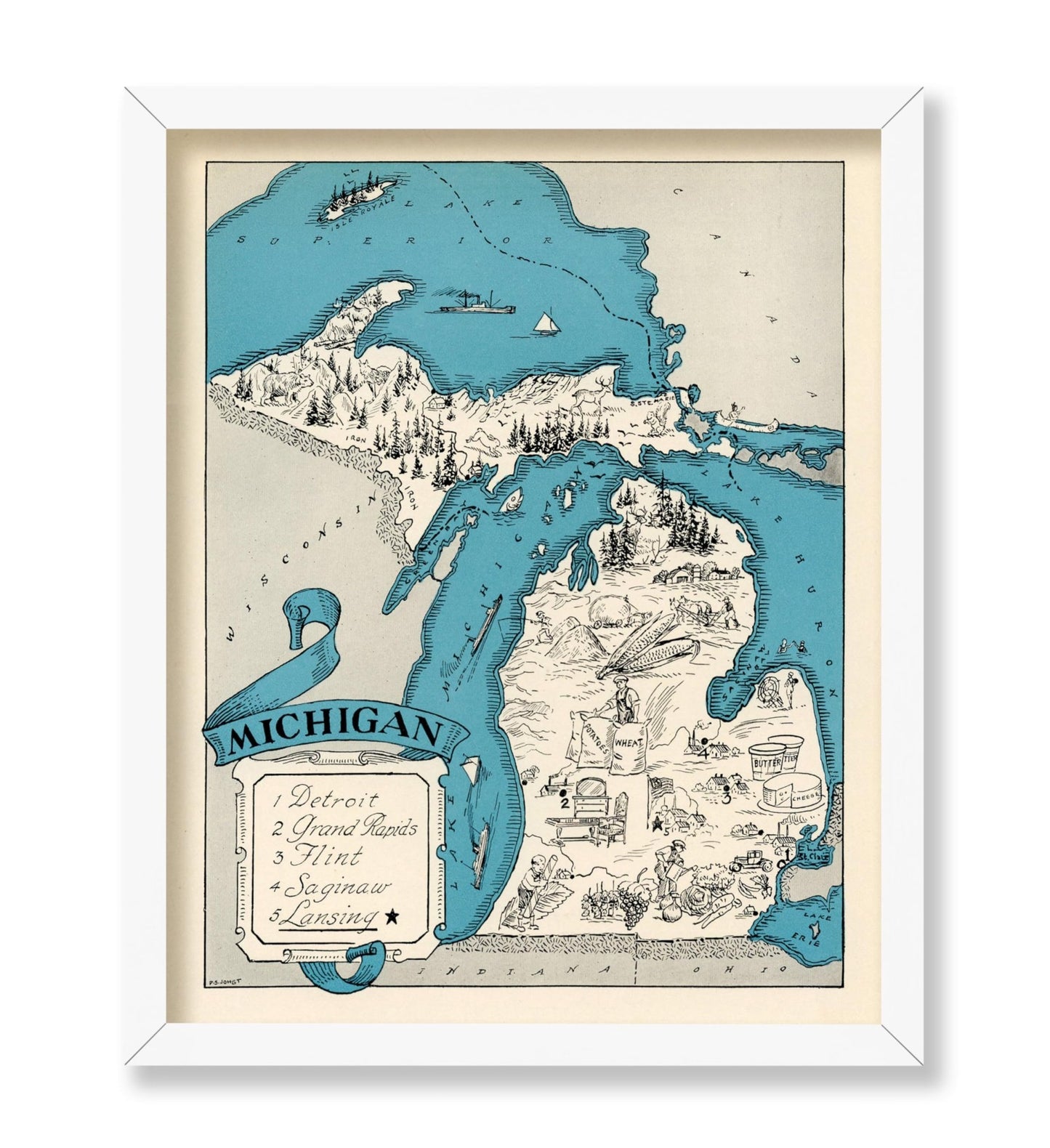 Michigan Pictorial Map No2
