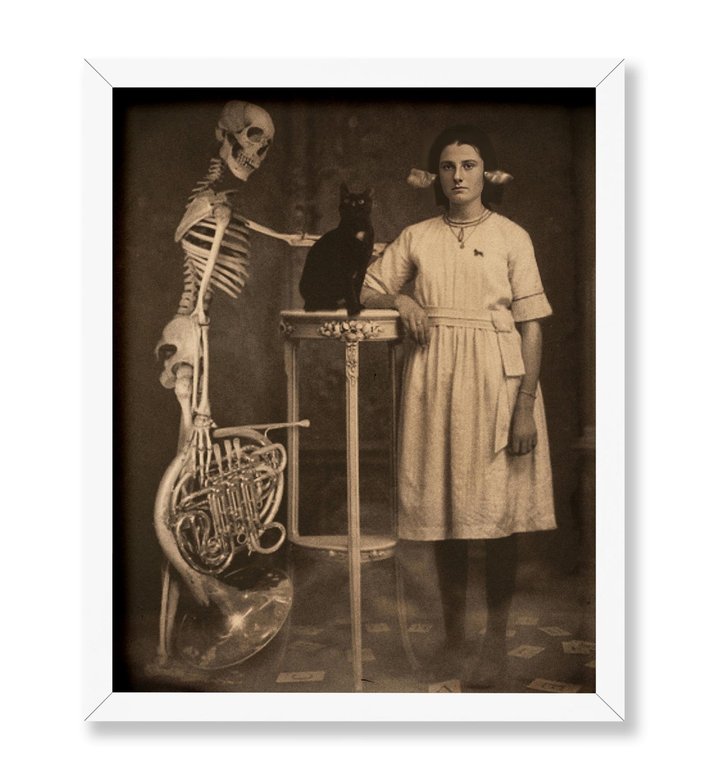 Young Girl and Skeleton