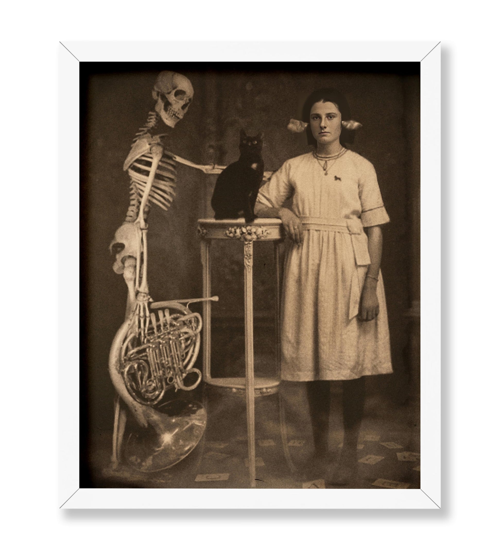 Young Girl and Skeleton