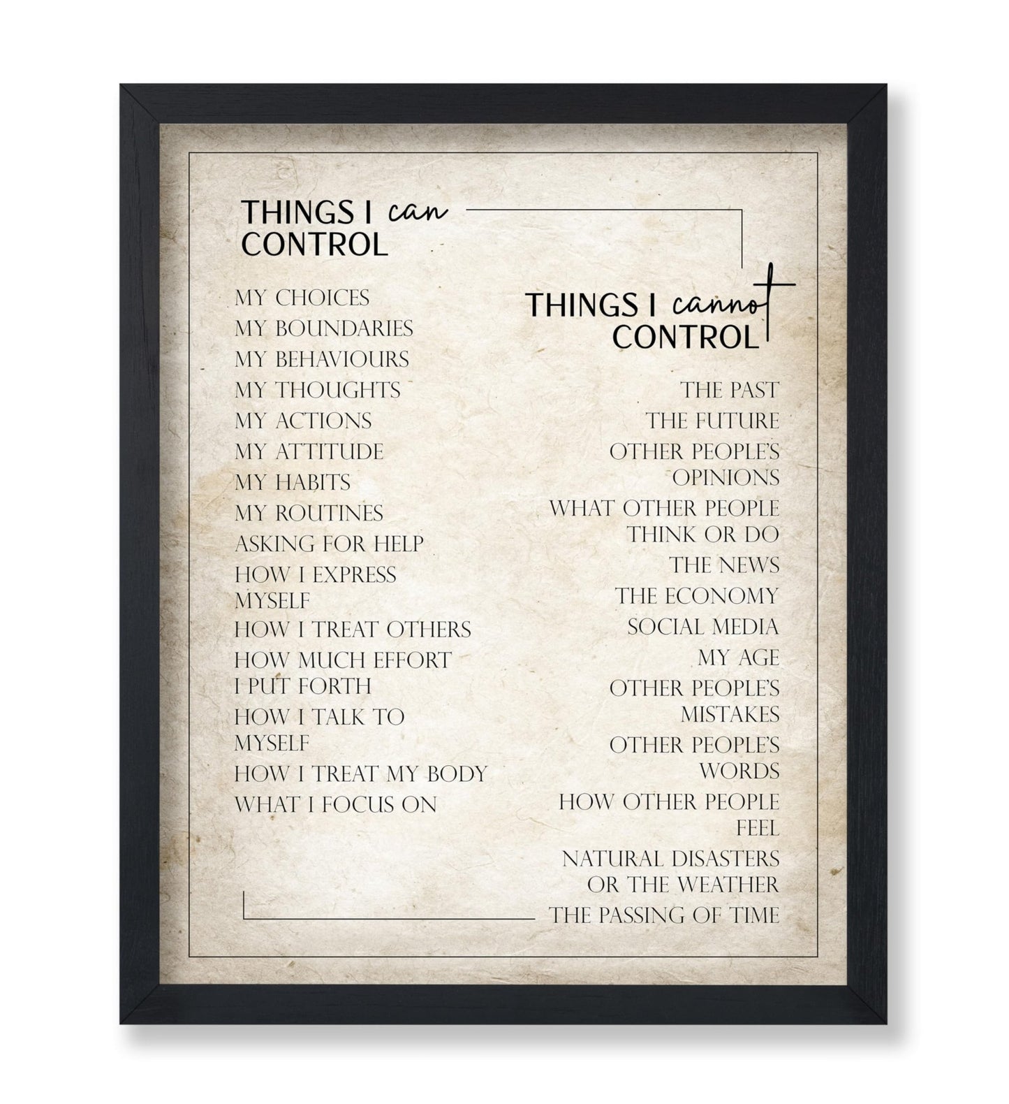 Things I Can Control
