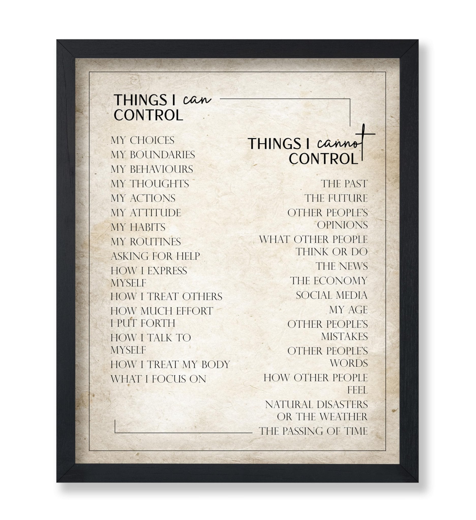 Things I Can Control