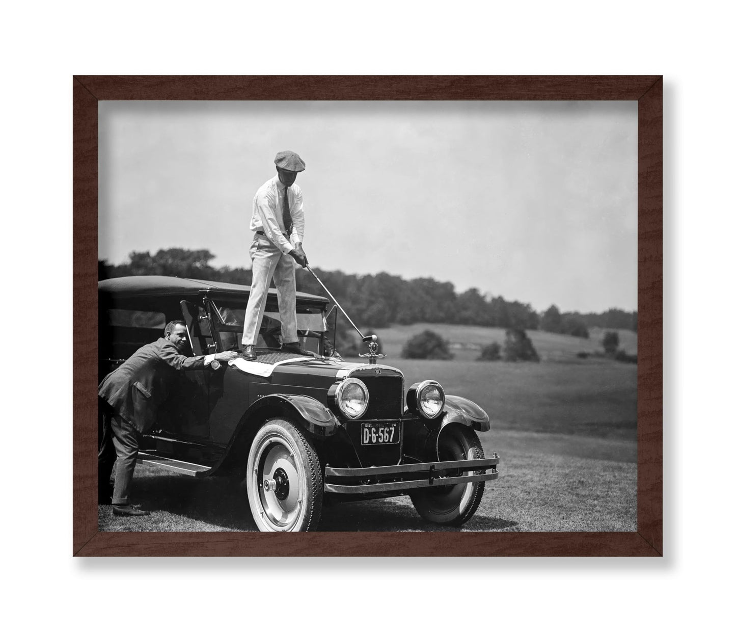 Golfing on Antique Car