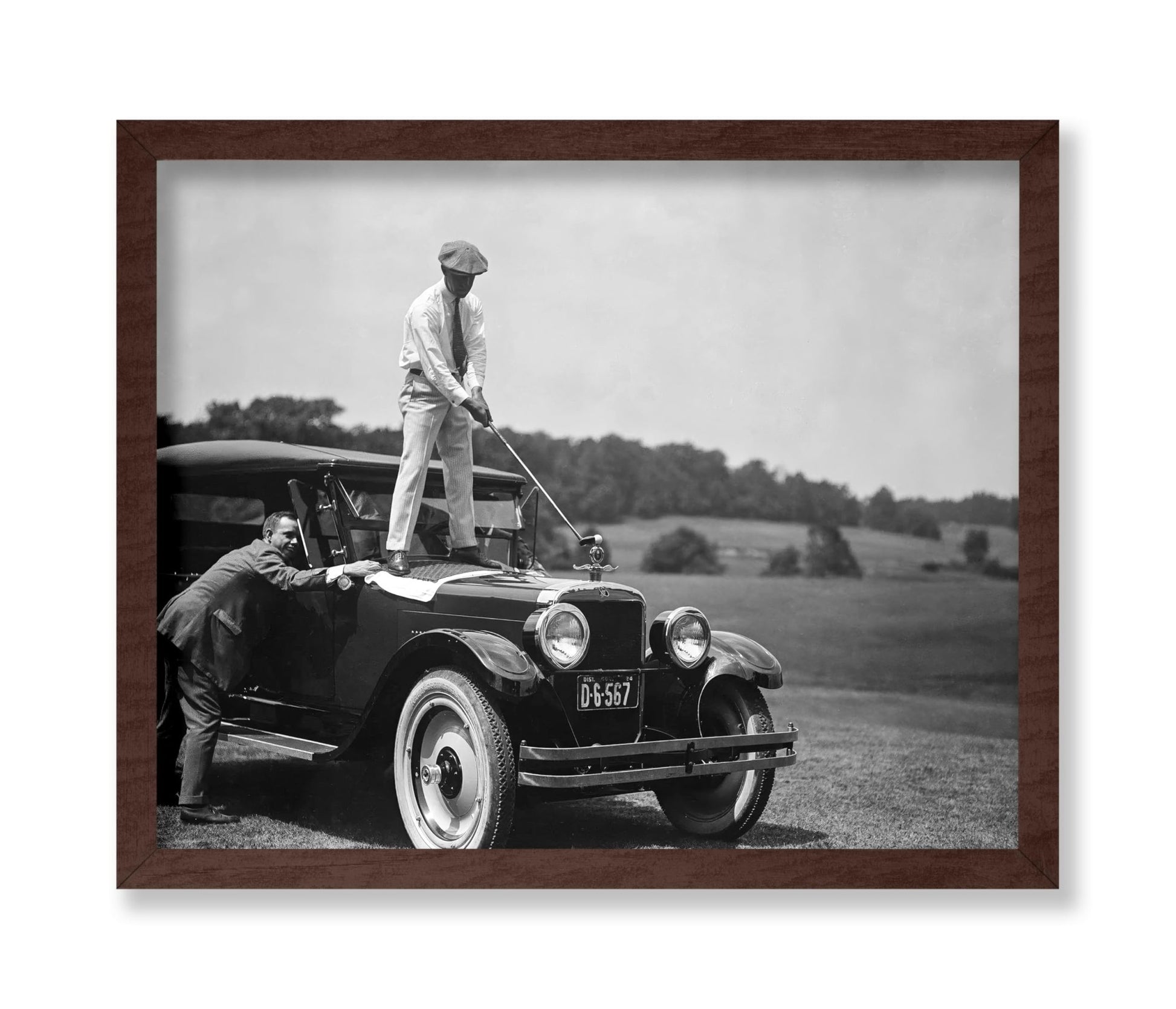 Golfing on Antique Car