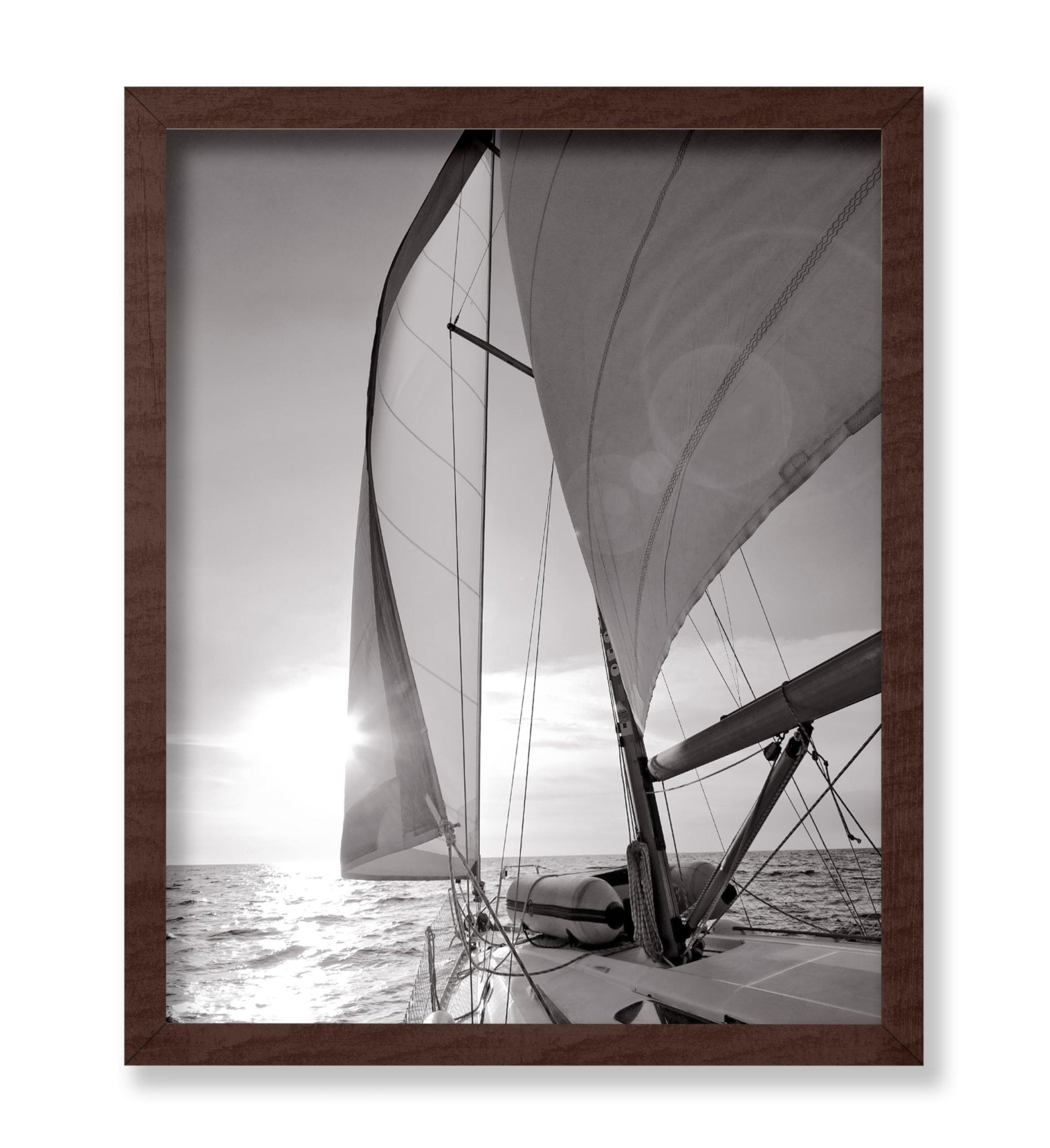 Yacht Sailing Towards Sunset