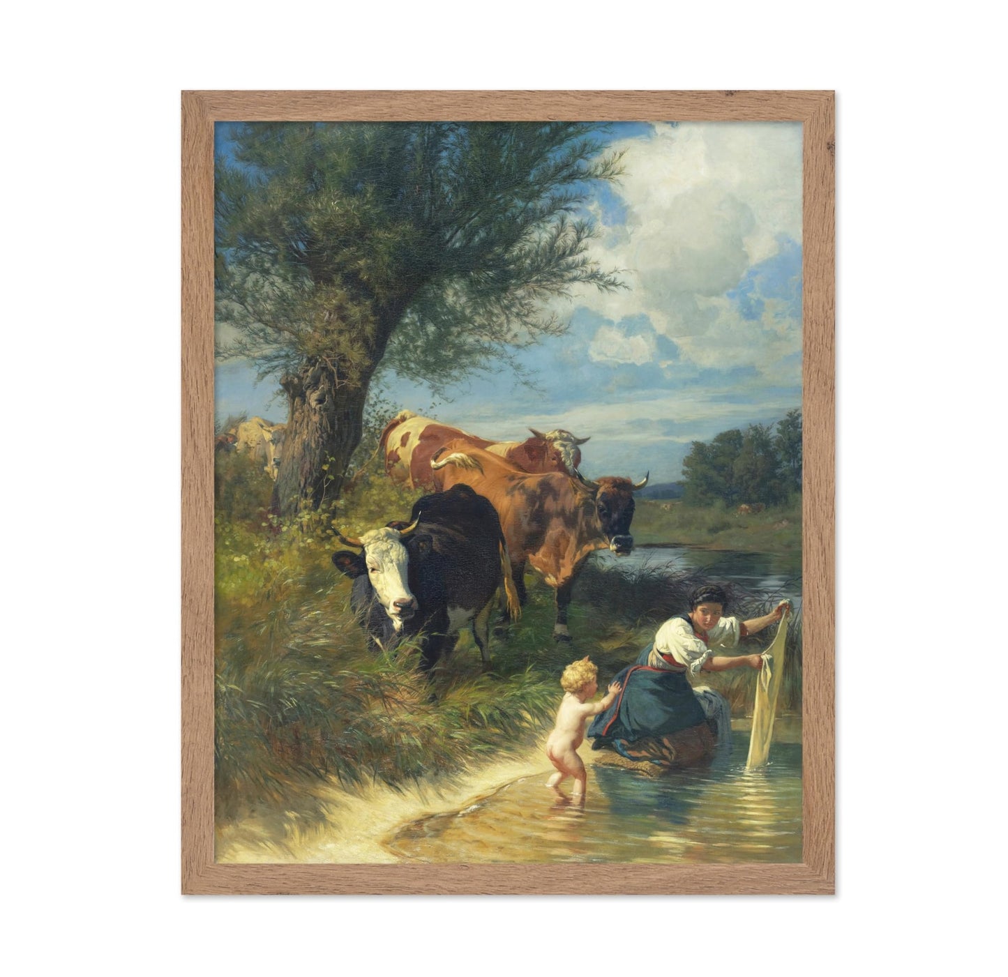 Rudolf Koller - Cows and Washerwomen near a Brook