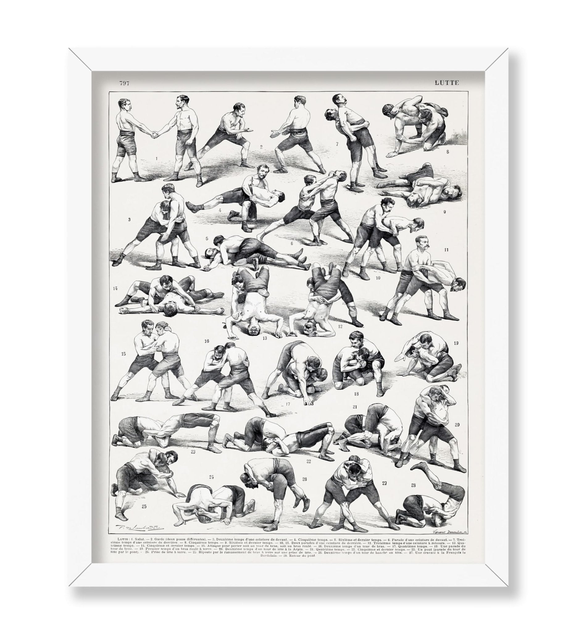 Vintage French Wrestling Illustration