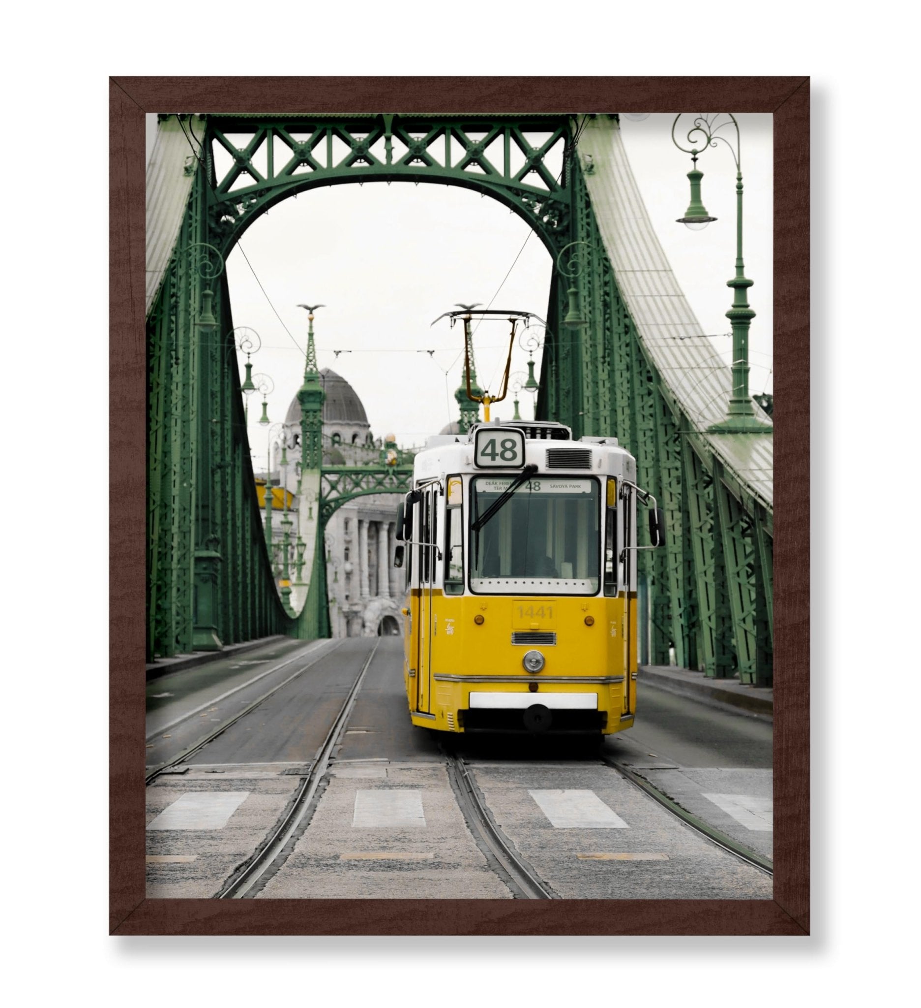 Yellow Tram on Liberty Bridge