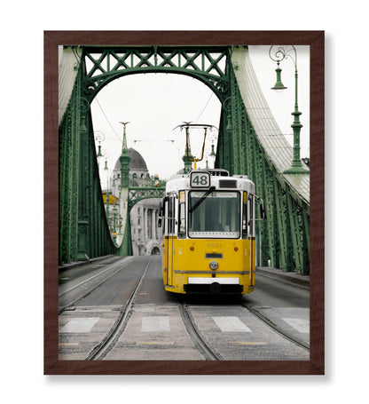Yellow Tram on Liberty Bridge