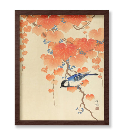 Ohara Koson - Little Blue Bird In Autumn Branches