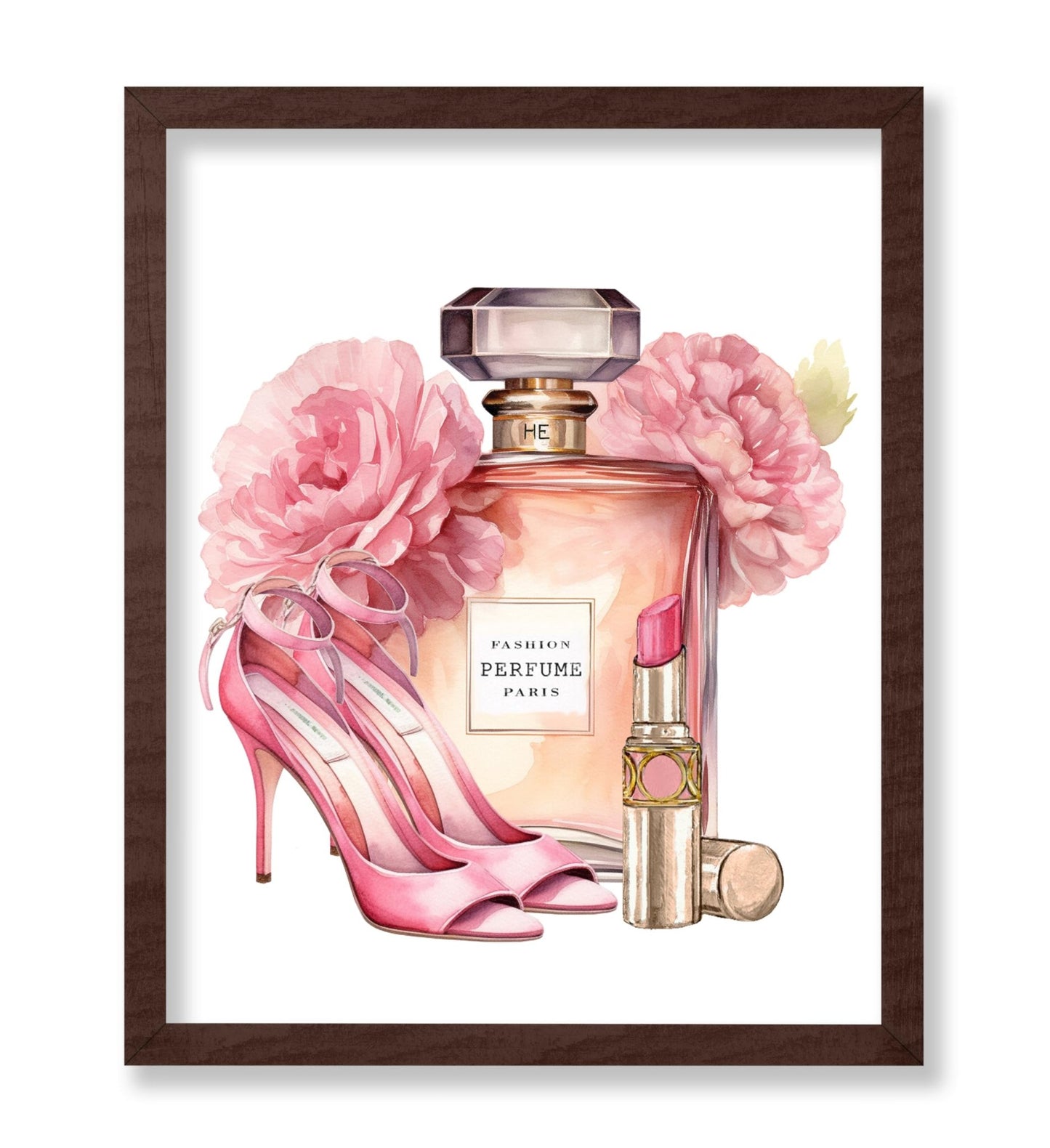 Pink Perfume, Lipstick and Heels