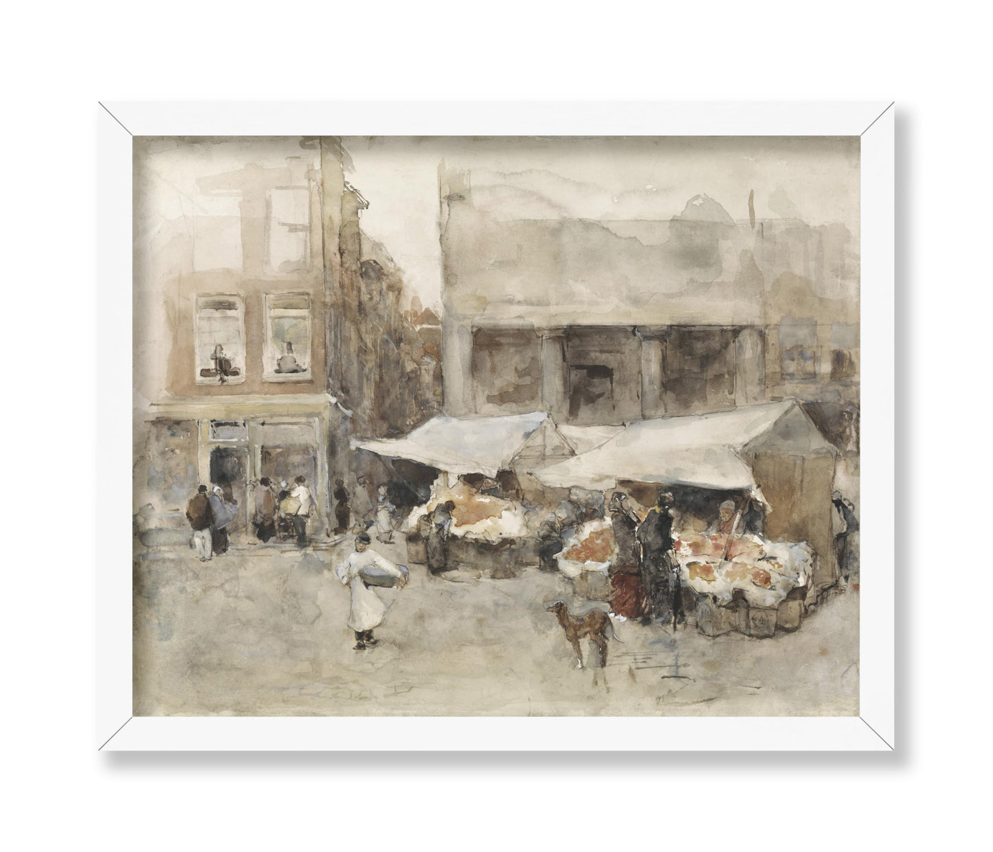 Market with Flower Stalls