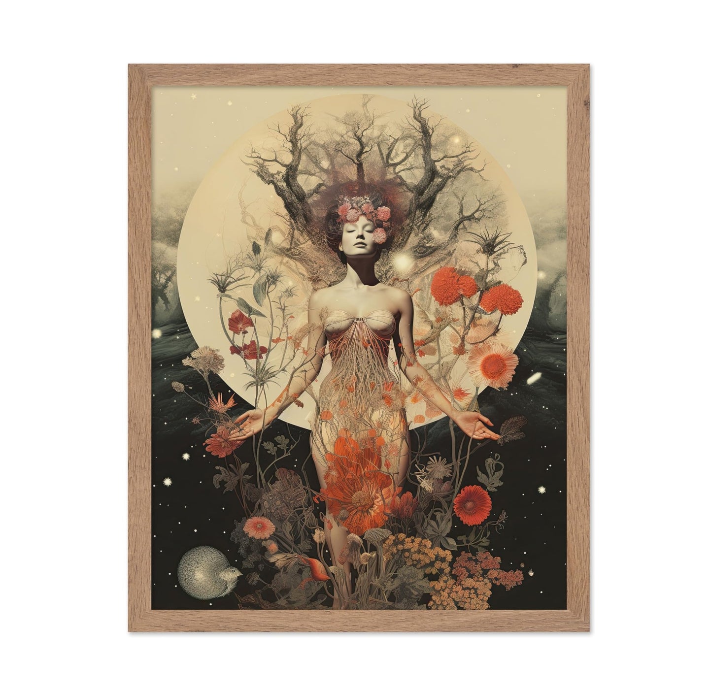 Psychedelic Woman and Flowers No3