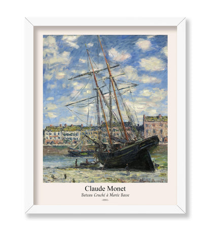Bateau couché à marée basse
