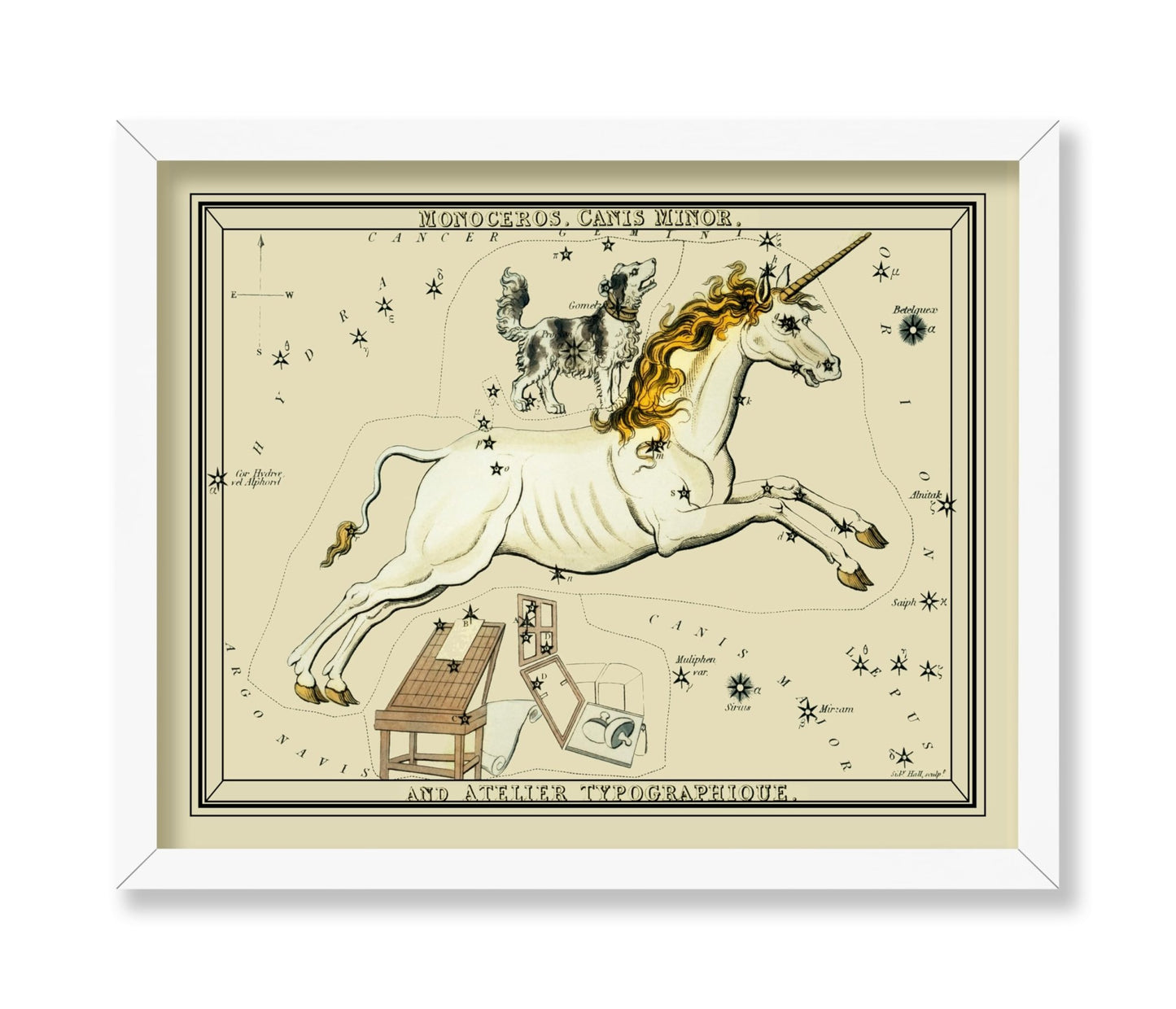 Urania's Mirror Monoceros, Canis Minor, and Atelier Typographique