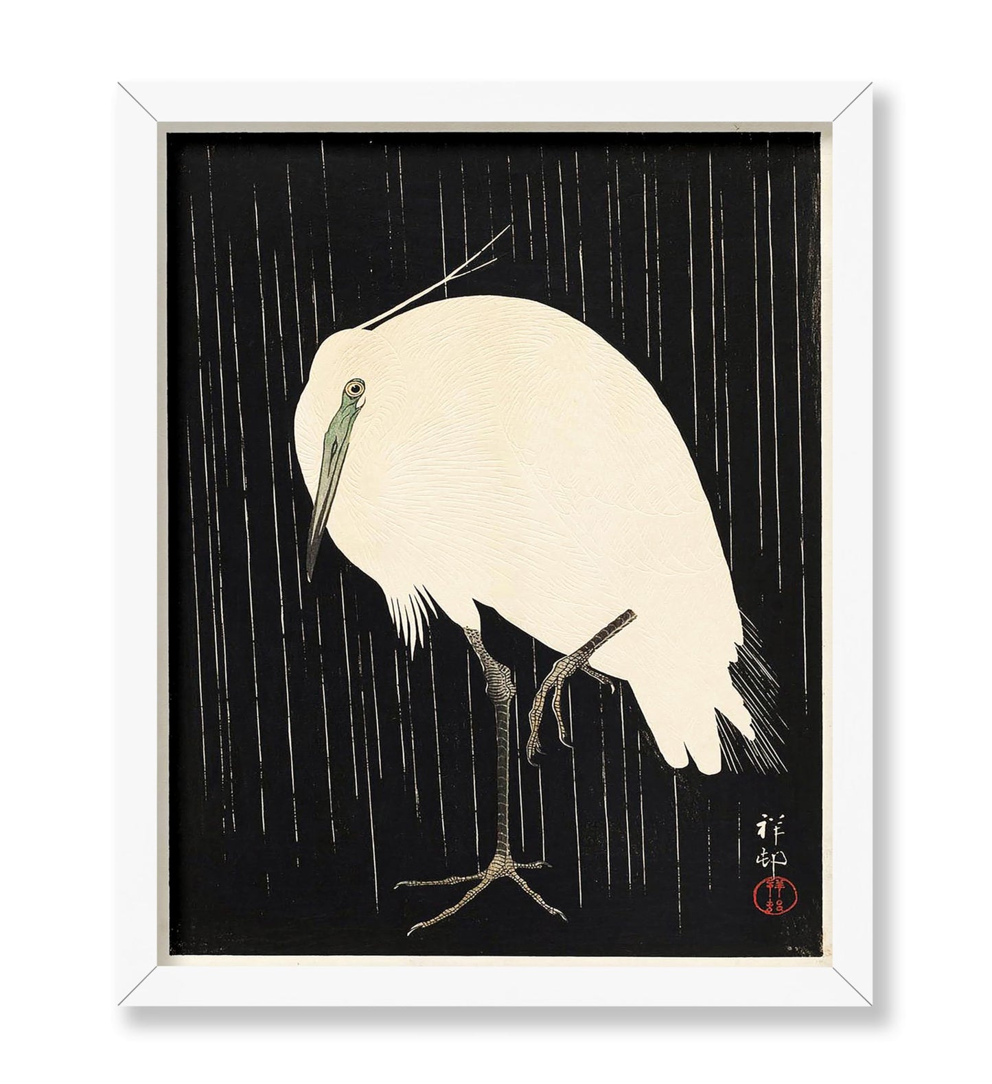 Ohara Koson - Egret Standing in Rain