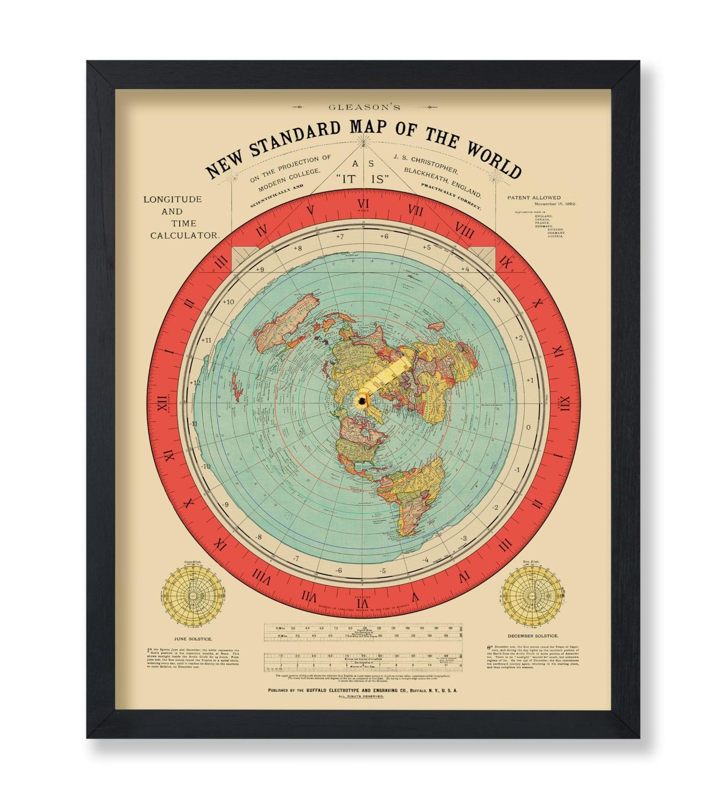 New Standard Map of The World Poster