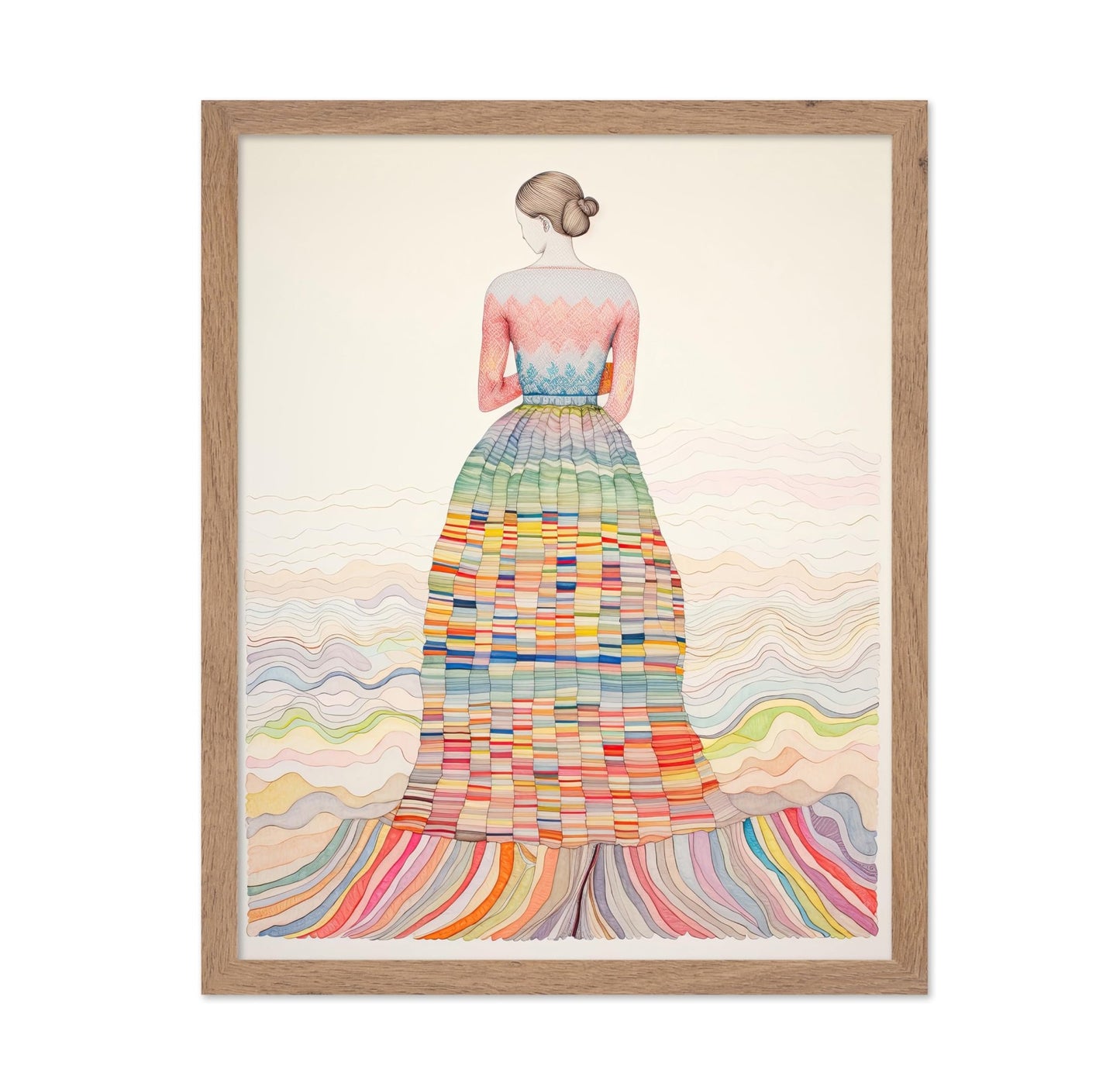 Lady In Rainbow Gown No1