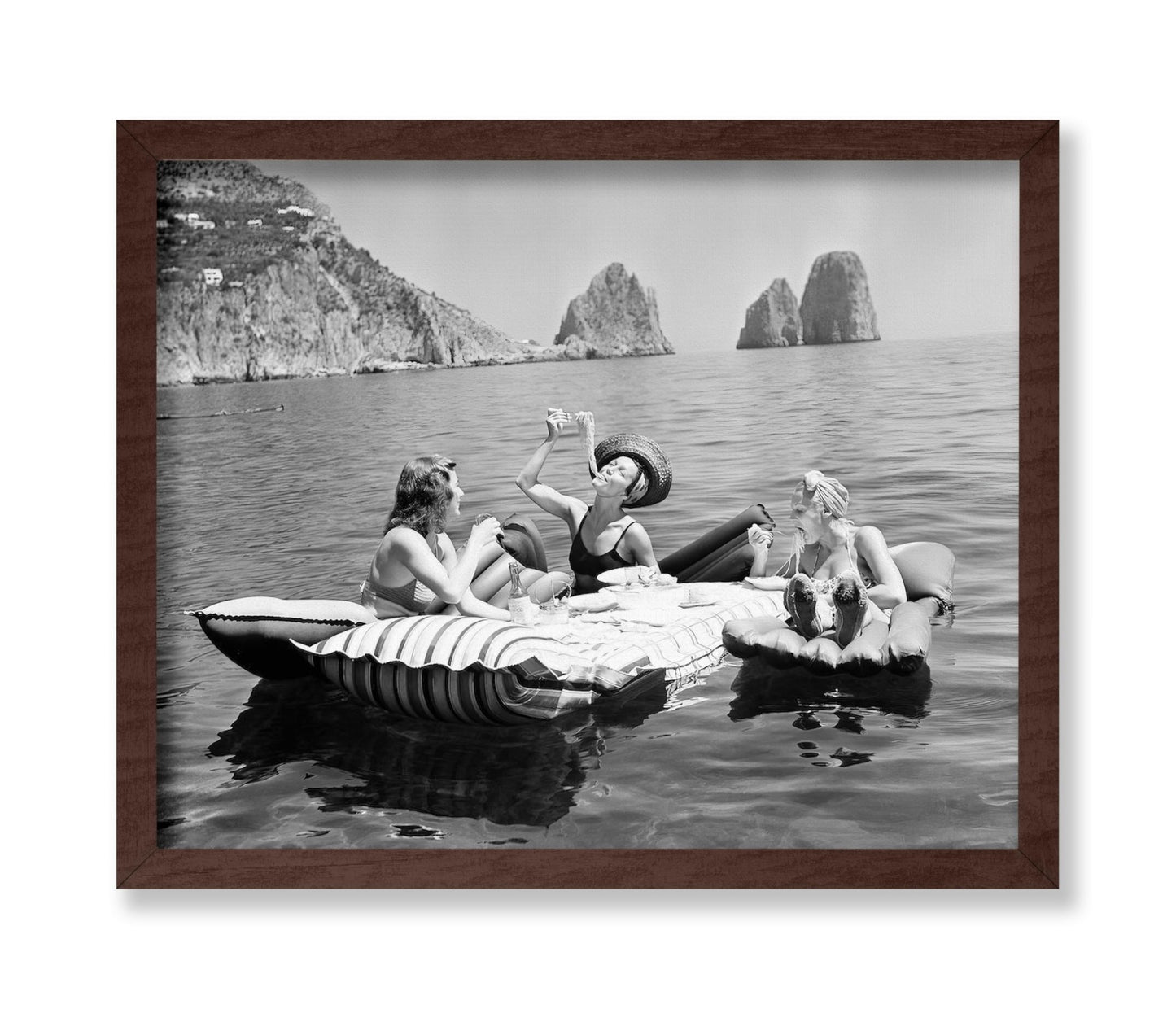 Women Eating Spaghetti on Lake