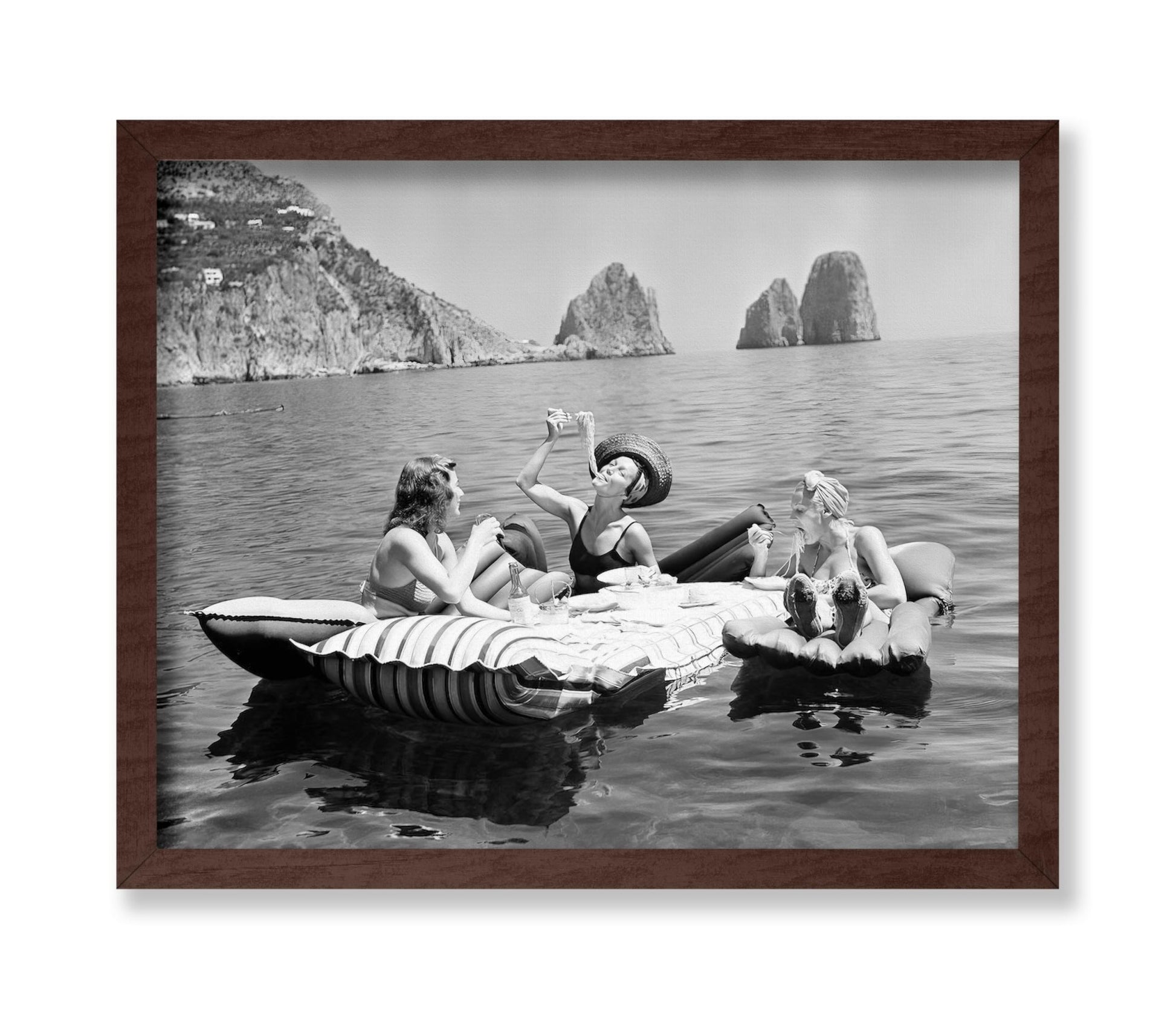 Women Eating Spaghetti on Lake