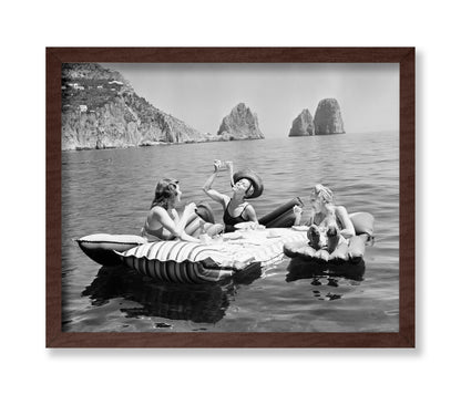 Women Eating Spaghetti on Lake