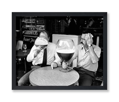 Two Guys Drinking Giant Beers
