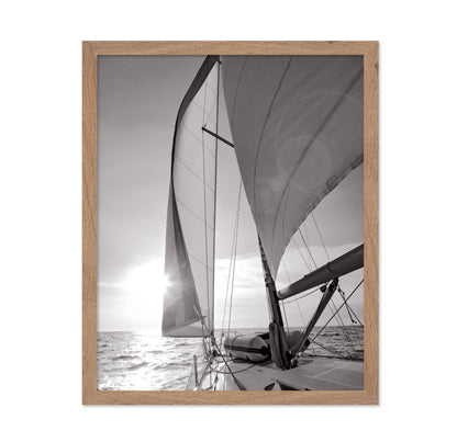 Yacht Sailing Towards Sunset