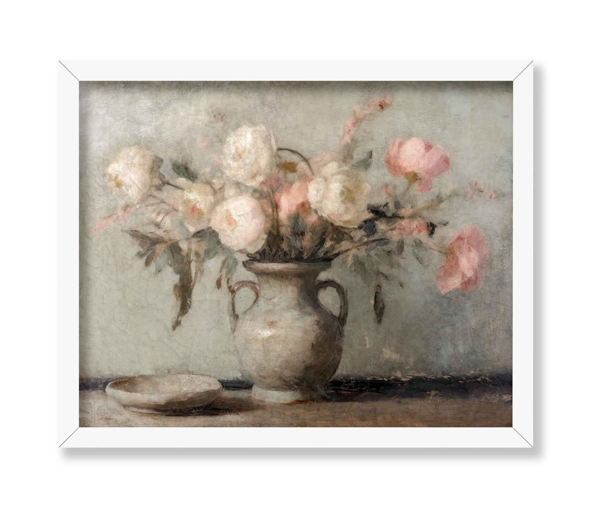 Still Life Pink and White Flowers
