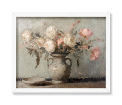 Still Life Pink and White Flowers