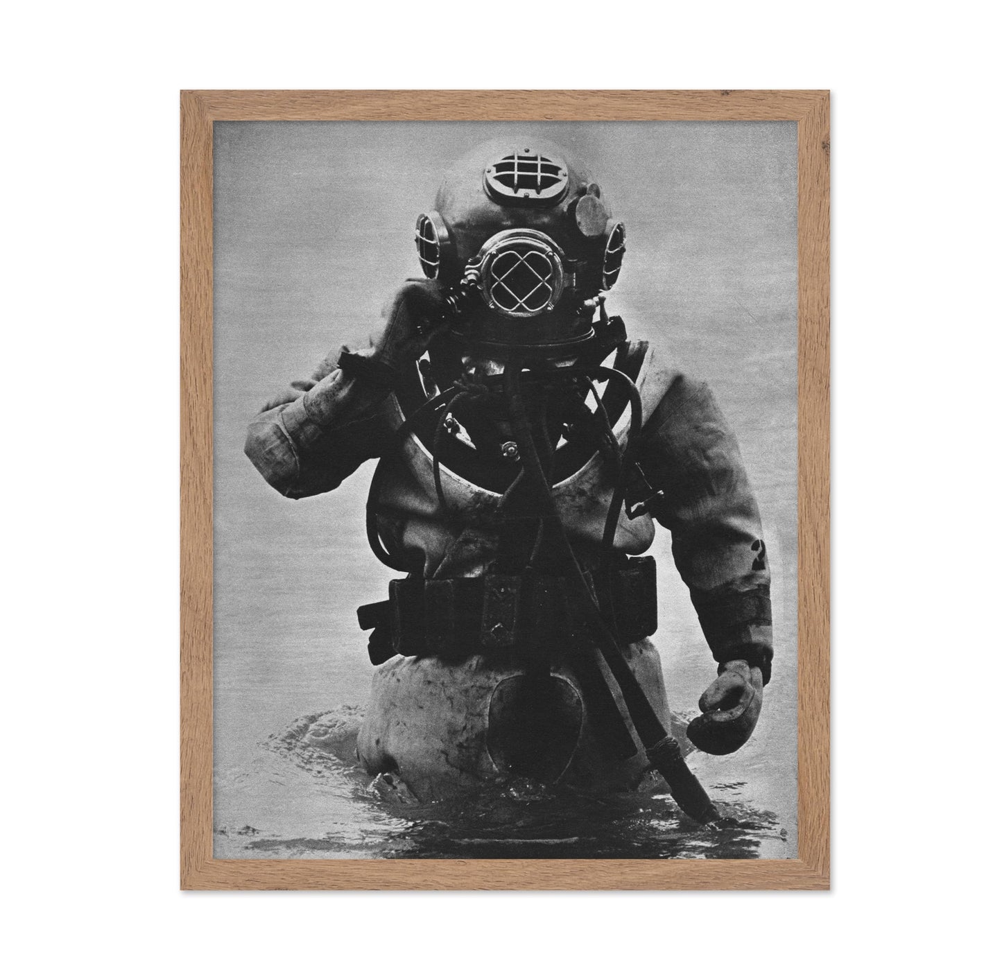 US Navy Diver in Mark-V Diving Helmet and Suit