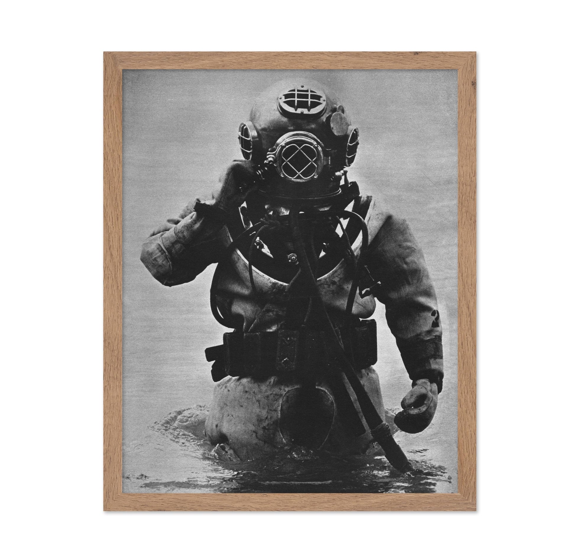 US Navy Diver in Mark-V Diving Helmet and Suit