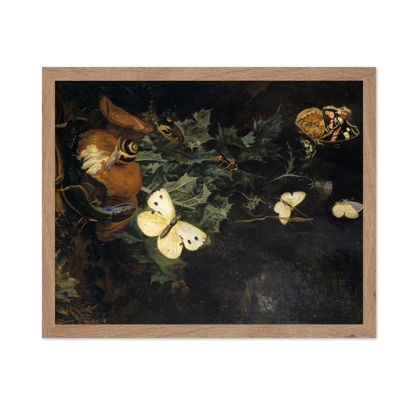 Still Life with Butterflies, Lizard and Snake
