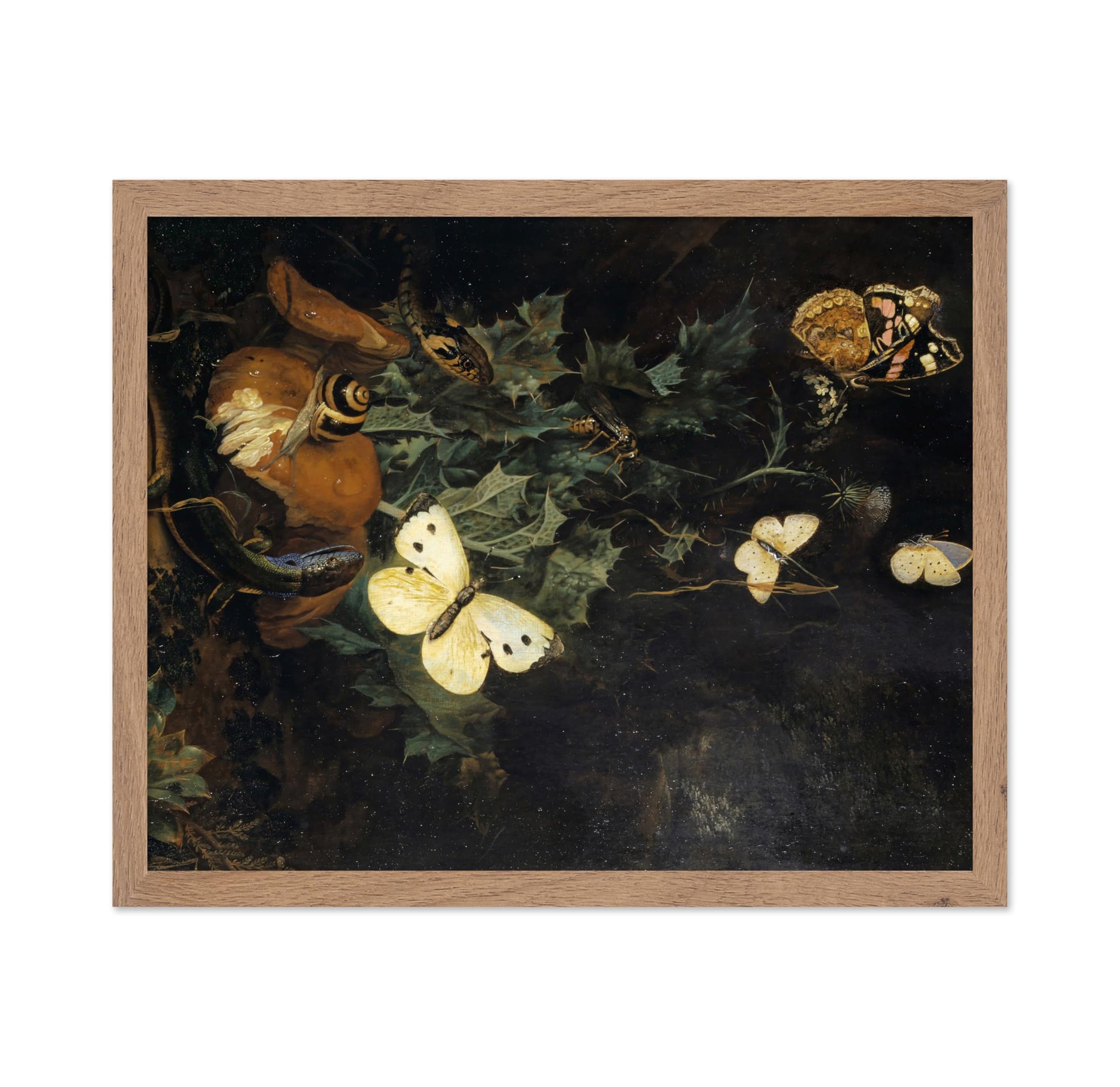 Still Life with Butterflies, Lizard and Snake