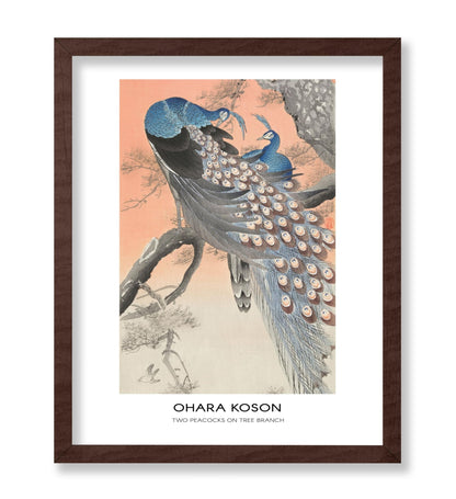 Ohara Koson - Two Peacocks on Tree Branch