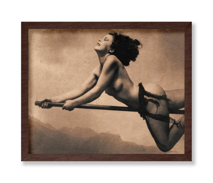 Naked Witch on Broom