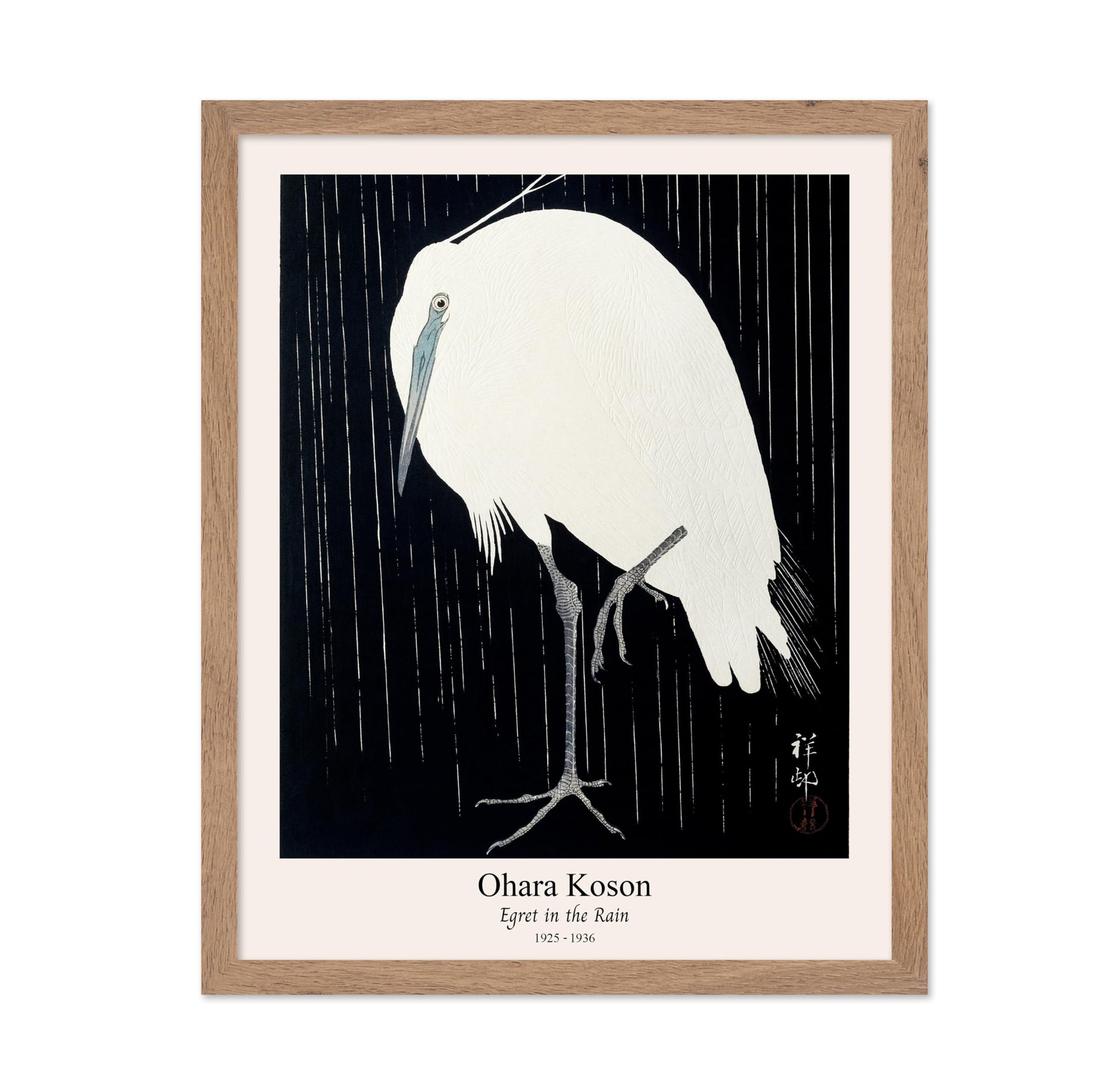 Ohara Koson - Egret in the Rain No1