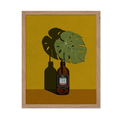 Monstera Plant & Beer