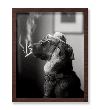 Classy Dog Smoking a Cigarette