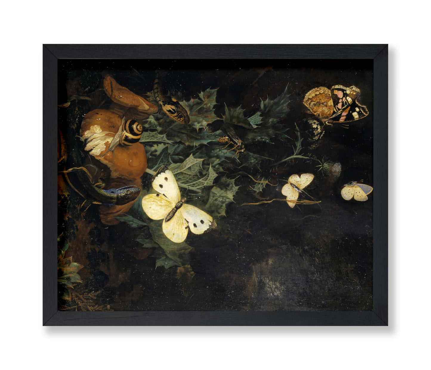 Still Life with Butterflies, Lizard and Snake
