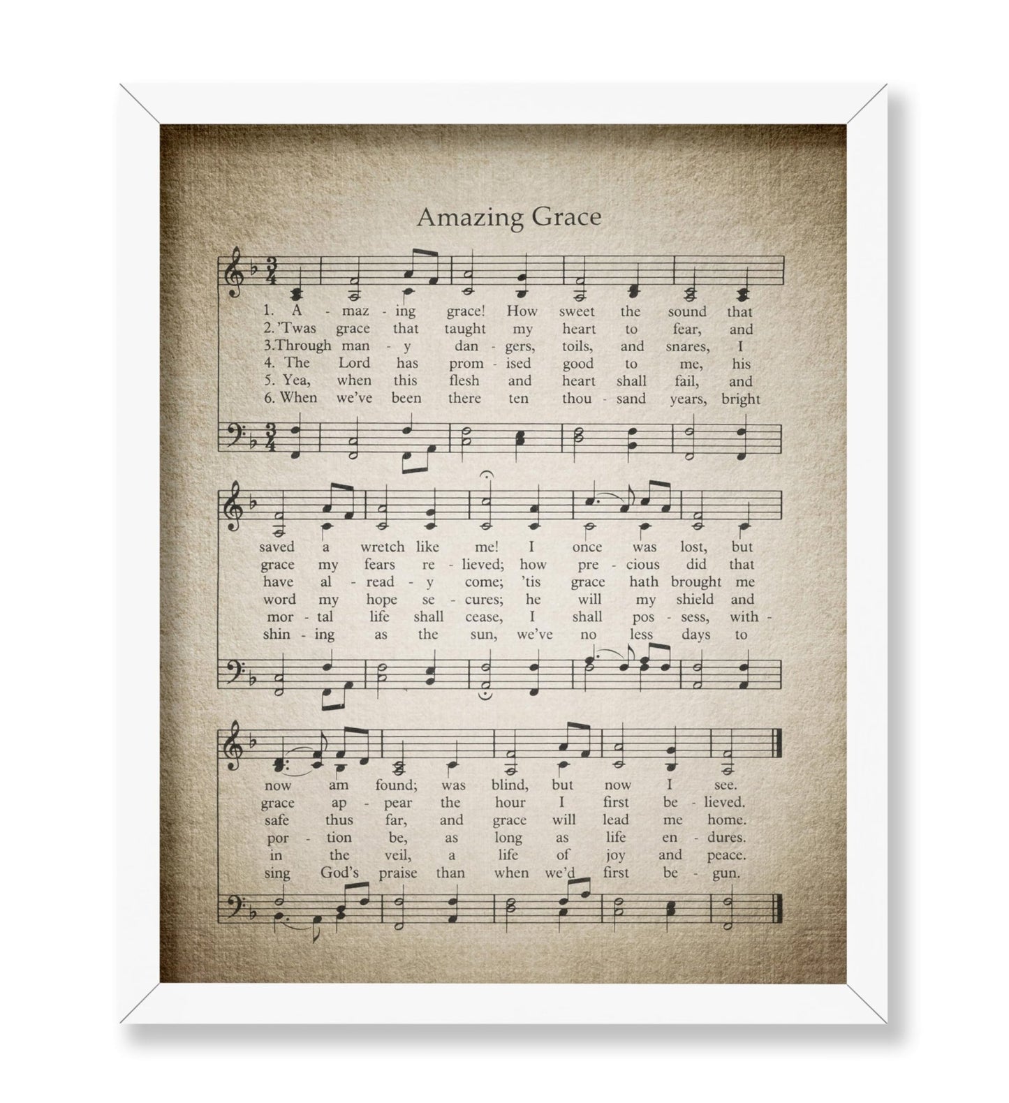 Amazing Grace Hymnal Sheet
